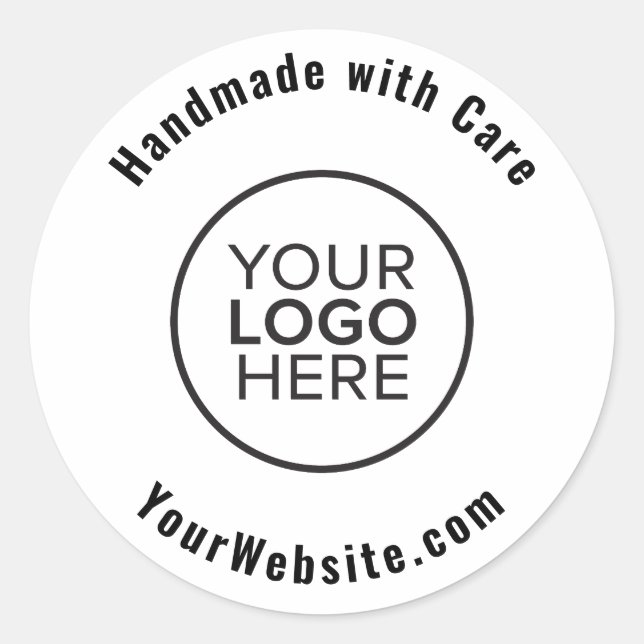 Pegatina Redonda Fabricado a mano con el logotipo de Personalizado  (Anverso)