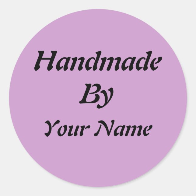 Pegatina Redonda Fabricado a mano por plantilla (Anverso)