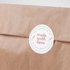 Pegatina Redonda Fabricado con amor en panadería casera