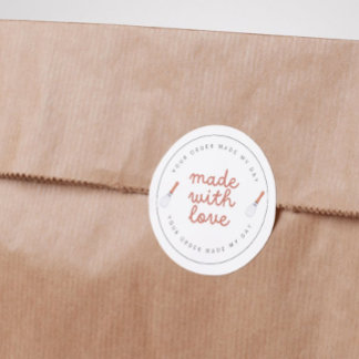 Pegatina Redonda Fabricado con amor en panadería casera