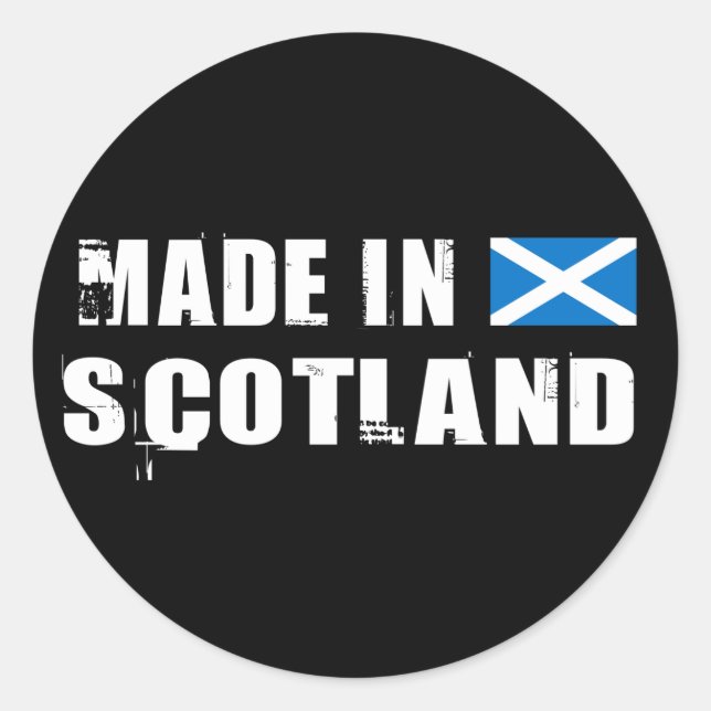 Pegatina Redonda Fabricado en Escocia (Anverso)