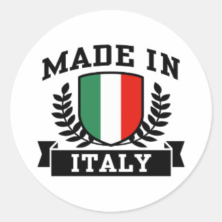 Pegatina Redonda Fabricado en Italia