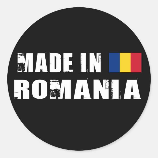 Pegatina Redonda Fabricado en Rumania (Anverso)