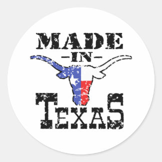 Pegatina Redonda Fabricado en Texas