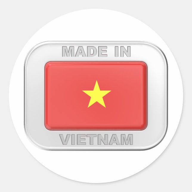 Pegatina Redonda Fabricado en Vietnam (Anverso)