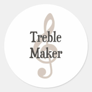 Pegatina Redonda Fabricante de problemas musicales de Treble Maker 