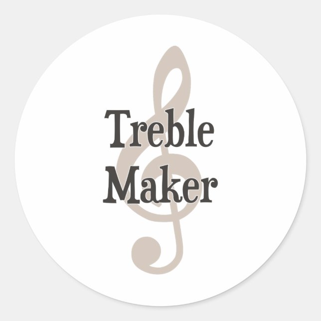 Pegatina Redonda Fabricante de problemas musicales de Treble Maker  (Anverso)