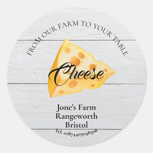 Pegatina Redonda fabricante de quesos marketing producir queso (Anverso)