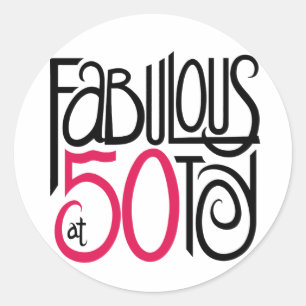Pegatina Redonda Fabuloso a los 50