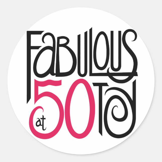 Pegatina Redonda Fabuloso a los 50 (Anverso)