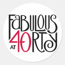 Pegatina Redonda Fabuloso con 40 rojos