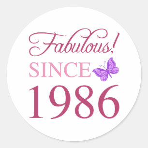 Pegatina Redonda Fabuloso desde 1986 Cumpleaños 40