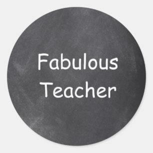 Pegatina Redonda Fabuloso Teacher Chalkboard Design Gift Idea