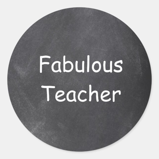 Pegatina Redonda Fabuloso Teacher Chalkboard Design Gift Idea (Anverso)
