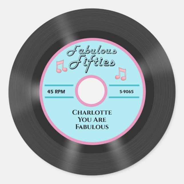 Pegatina Redonda Fabulosos Cincuenta (Anverso)