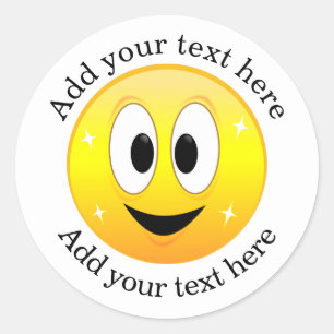 Pegatina Redonda Face feliz personalizada