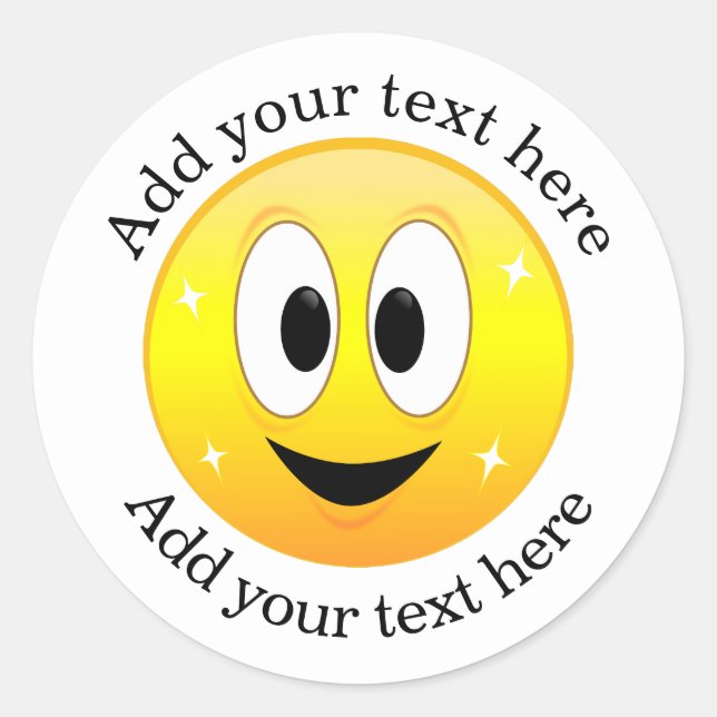 Pegatina Redonda Face feliz personalizada (Anverso)