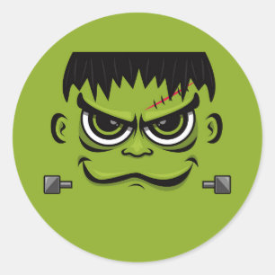 Pegatina Redonda Face Frankenstein Halloween