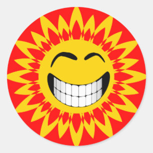 PEGATINA REDONDA FACE SUNSHINE