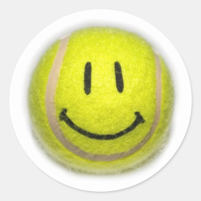 Pegatina Redonda Face Tennis Ball (Anverso)