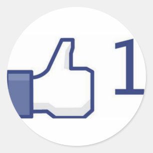 Pegatina Redonda Facebook Thumbup, como pegatinas