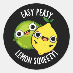 Pegatina Redonda Fácil Peasy Limón Exprimido Chiste Divertido de Fr