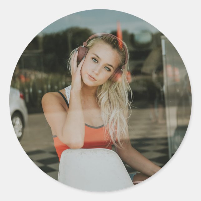 Pegatina Redonda ¡FÁCIL! Pegatinas - Personalizado - Añadir su imag (Anverso)