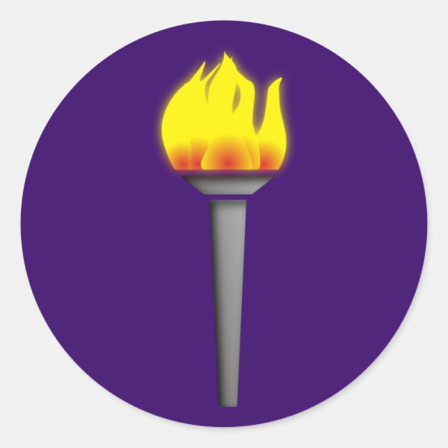 Pegatina Redonda fackel torch (Anverso)