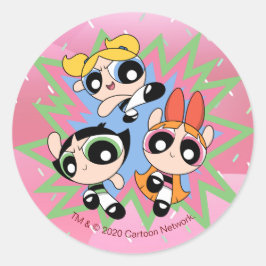 Pegatina Redonda Factor de potencia de Chicas Powerpuff