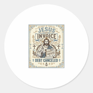Pegatina Redonda Factura de Jesús Deuda Cancelada Factura de Jesús 
