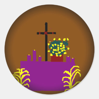 Pegatina Redonda Fade to Black Round Pegatinas-Easter