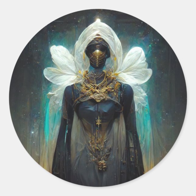 Pegatina Redonda Fae Guardian Fantasy (Anverso)