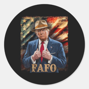 Pegatina Redonda Fafo Divertido Trump Fafo Americano Usa _4