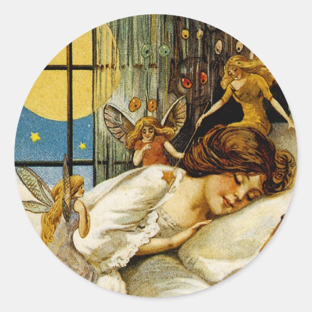 Pegatina Redonda Fairies y Goblins (Anverso)