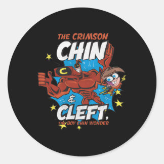 Pegatina Redonda Fairly Oddpadres Crimson Chin Cleft