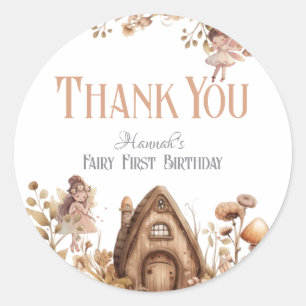 Pegatina Redonda Fairy First Magic Boho Birday