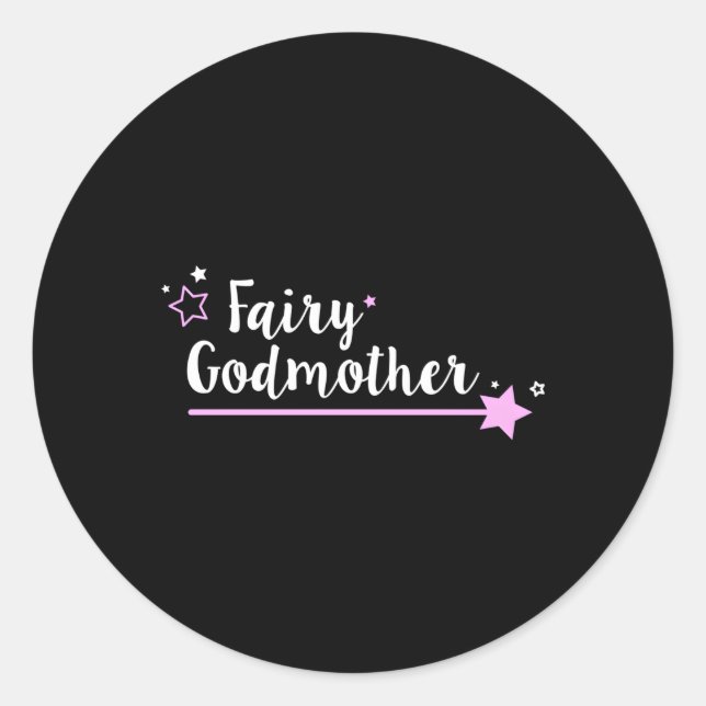 Pegatina Redonda Fairy Godwoman Wand Star Spell Fantasy (Anverso)