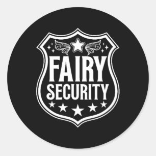 Pegatina Redonda Fairy Security Cumpleaños Halloween Disstume Niños