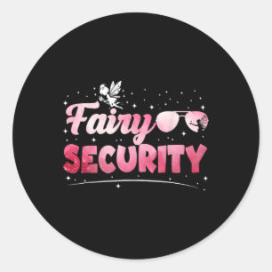 Pegatina Redonda Fairy Security Halloween disfraces Moms Dads Mens