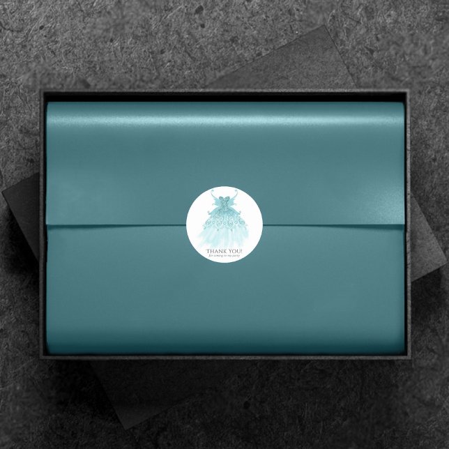 Pegatina Redonda Fairy Wing Mint Gown | Luxe Green Pearl Gracias (Subido por el creador)