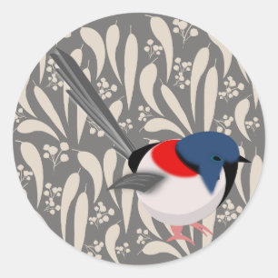 Pegatina Redonda Fairy Wren