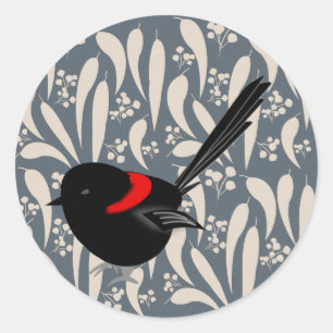 Pegatina Redonda Fairy Wren