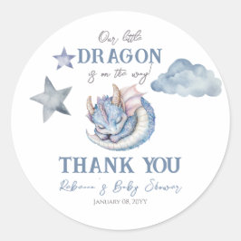 Pegatina Redonda Fairytale Dreamy Dragon Baby Shower