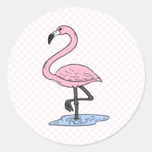 Pegatina Redonda Faith Flamingo