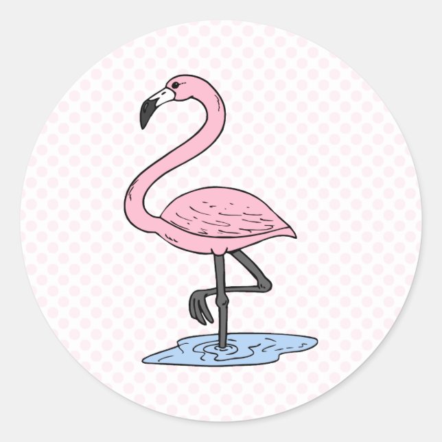 Pegatina Redonda Faith Flamingo (Anverso)