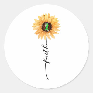 Pegatina Redonda Faith Green Ribbon