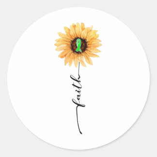 Pegatina Redonda Faith Green Ribbon