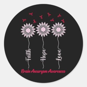 Pegatina Redonda Faith Hope Apoyo al mes de concientización sobre e