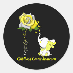 Pegatina Redonda Faith Hope Love Children Cancer Awareness