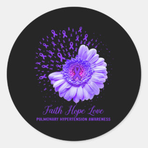 Pegatina Redonda Faith Hope Love Hipertensión pulmonar Sensibilizac